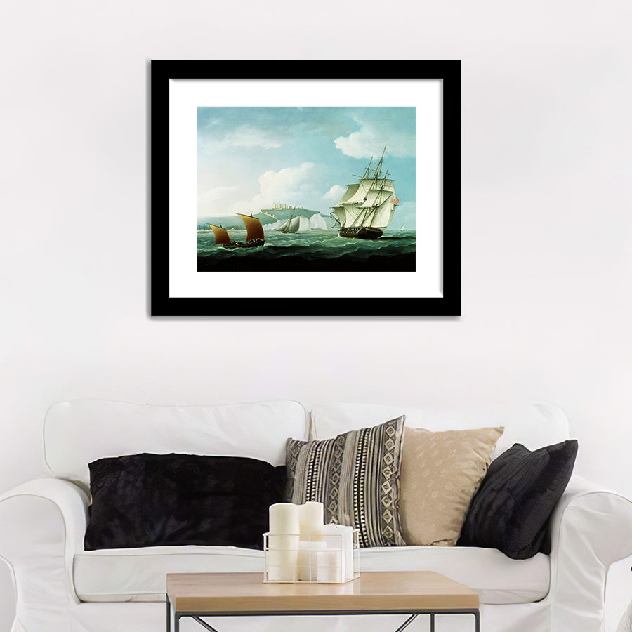 Shipping Off Dover Castle England By Thomas Buttersworth Wall Art Print - Framed Art, Framed Prints, Painting Print