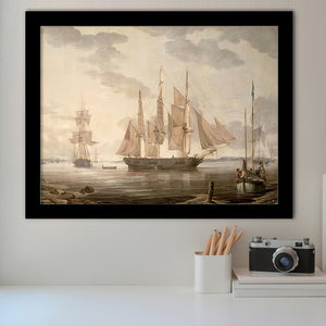 Ships In Harbour 1805 Framed Art Prints Wall Decor - Painting Art, Framed Picture, Home Decor, For Sale