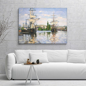 Ships Riding On The Seine At Rouen By Claude Monet Canvas Wall Art - Canvas Prints, Prints For Sale, Painting Canvas,Canvas On Sale