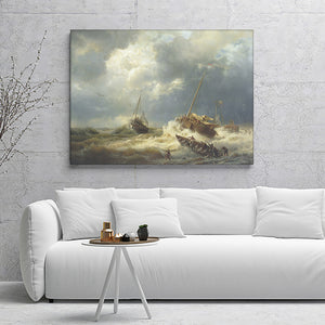 Ships In A Storm On The Dutch Coast 1854 Canvas Wall Art - Canvas Prints, Prints For Sale, Painting Canvas,Canvas On Sale
