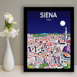 Siena Italy Art Night Art Print, City Art Print, Framed Art Print Wall Art Home Decor, Framed Picture