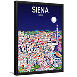Siena Italy Art Night Art Print, City Art Print, Framed Art Print Wall Art Home Decor, Framed Picture