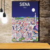 Siena Italy Art Night Art Print ,City Art Print, Large Canvas, Canvas Print Wall Art Home Decor