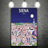 Siena Italy Art Night Art Print ,City Art Print, Large Canvas, Canvas Print Wall Art Home Decor