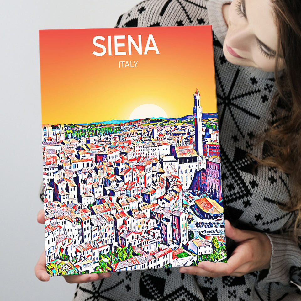 Siena Italy Art Sunset Art Print ,City Art Print, Large Canvas, Canvas Print Wall Art Home Decor