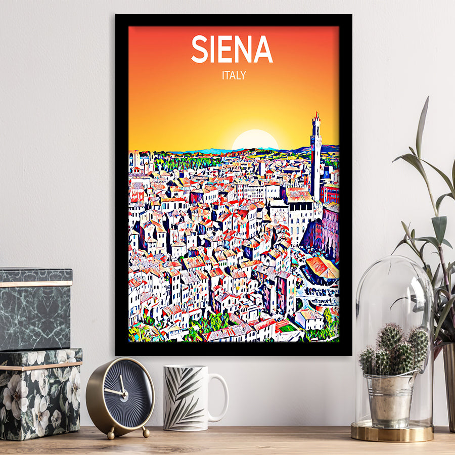 Siena Italy Art Sunset Art Print, City Art Print, Framed Art Print Wall Art Home Decor, Framed Picture