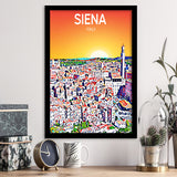Siena Italy Art Sunset Art Print, City Art Print, Framed Art Print Wall Art Home Decor, Framed Picture