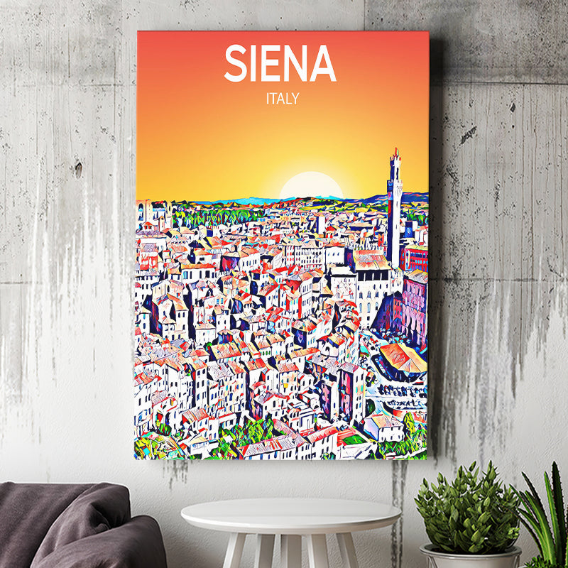 Siena Italy Art Sunset Art Print ,City Art Print, Large Canvas, Canvas Print Wall Art Home Decor