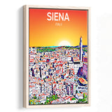 Siena Italy Art Sunset Art Print, Large Canvas, Framed Canvas Print Wall Art Home Decor, Floating Frame