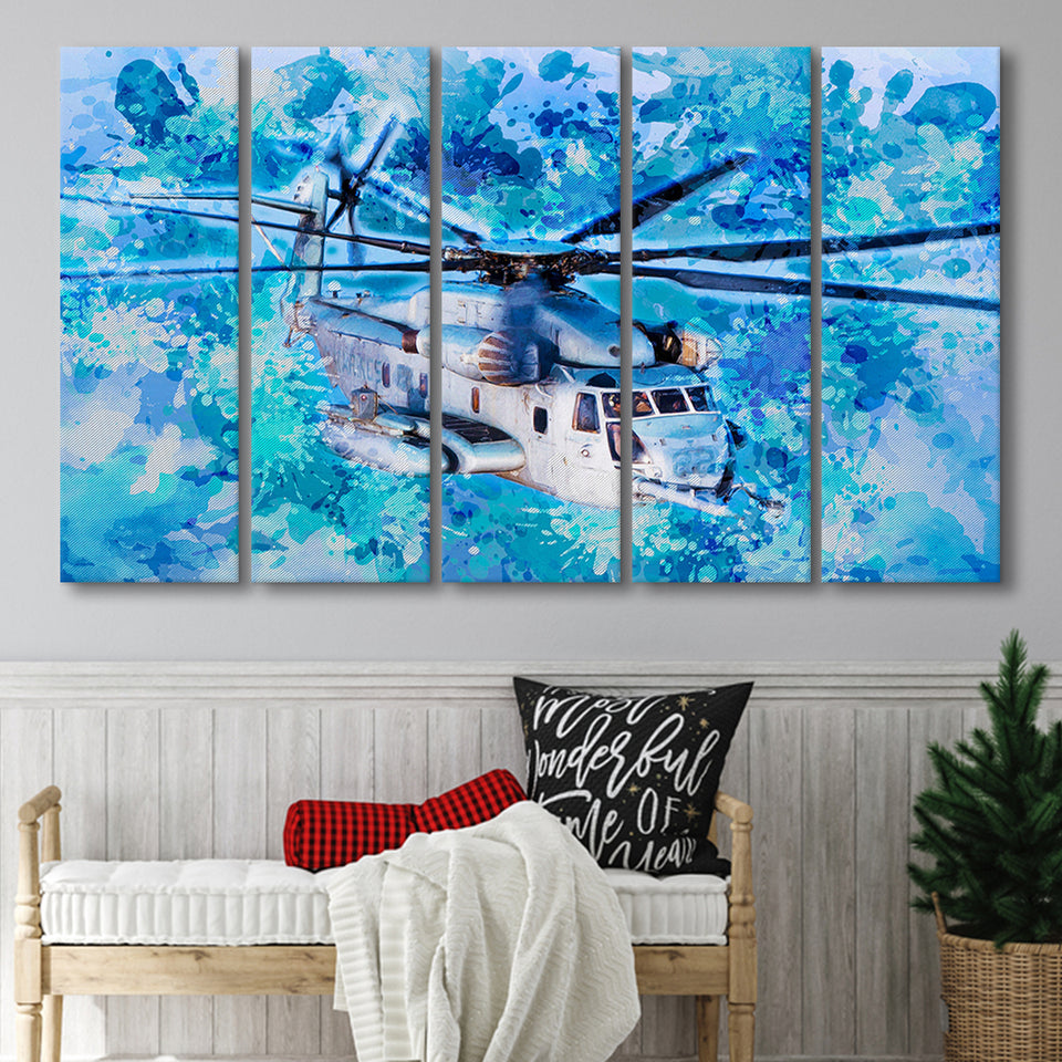 Sikorsky CH 53E Super Stallion 5 Piece B Canvas Prints Wall Art Decor, Multi Panels,Large Canvas, Home Decor