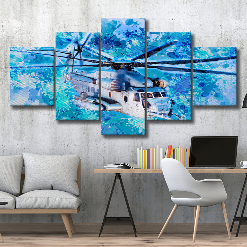 Sikorsky CH 53E Super Stallion 5 Pieces Canvas Prints Wall Art Decor - Painting Canvas, Mixed Canvas, Multi Panels