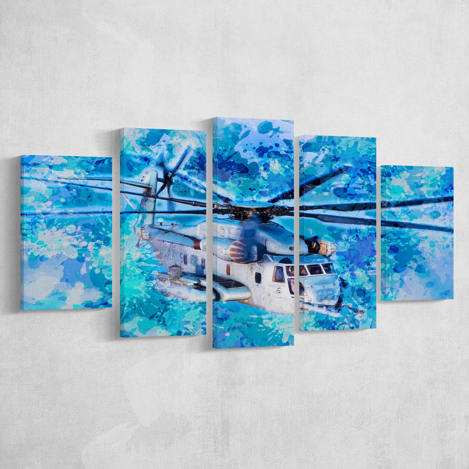 Sikorsky CH 53E Super Stallion 5 Pieces Canvas Prints Wall Art Decor - Painting Canvas, Mixed Canvas, Multi Panels