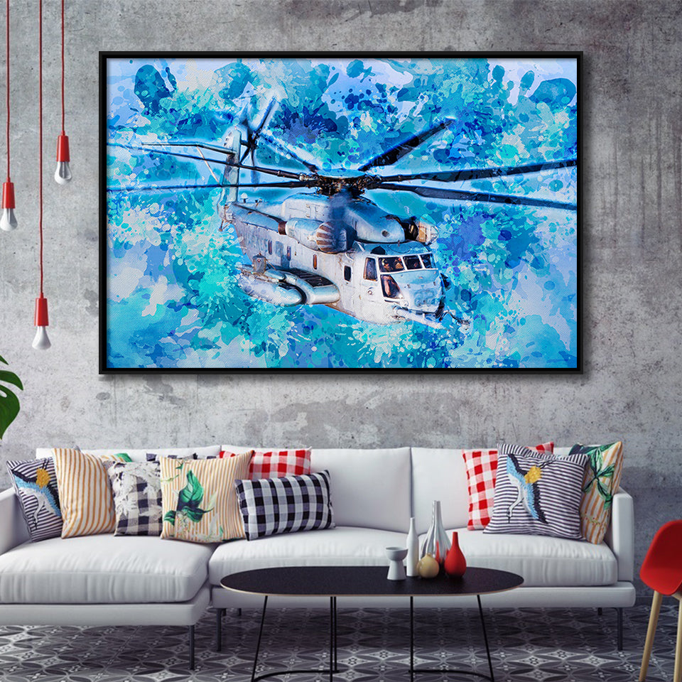 Sikorsky CH 53E Super Stallion Framed Canvas Prints Wall Art Decor - Painting Canvas, Framed Picture, Home Decor