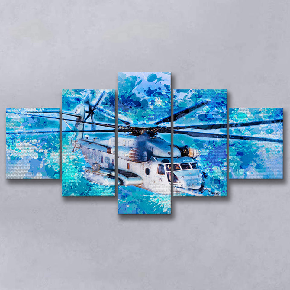 Sikorsky CH 53E Super Stallion 5 Pieces Canvas Prints Wall Art Decor - Painting Canvas, Mixed Canvas, Multi Panels