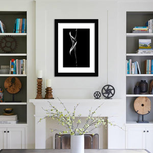 Silhouette Of Nude Woman-Black and white Art, Art Print, Plexiglass Cover