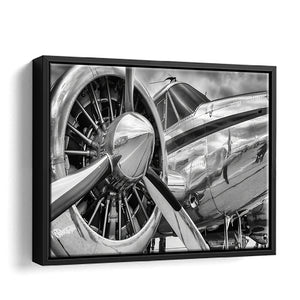 Silver Plane Canvas Wall Art - Framed Art, Prints For Sale, Painting For Sale, Framed Canvas, Painting Canvas