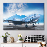 Silver Vintage Airplane Canvas Prints Wall Art Decor - Painting Canvas, Art Prints, Ready to Hang