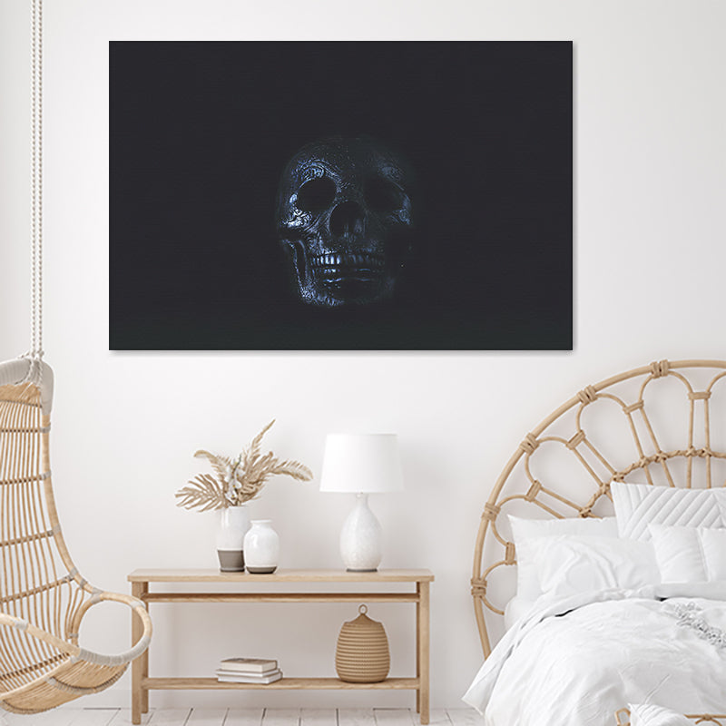 Silver Skull Canvas Wall Art - Canvas Prints, Prints for Sale, Canvas Painting, Canvas On Sale