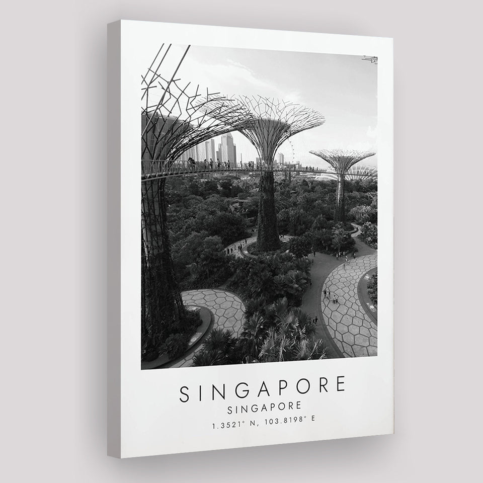 Singapore Black And White Art Canvas Prints Wall Art Home Decor