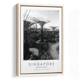 Singapore Black And White Art Framed Canvas Prints Wall Art Home Decor, Floating Frame