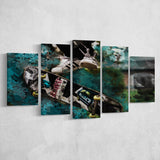 Skateboarding 5 Pieces Canvas Prints Wall Art Decor - Painting Canvas, Mixed Canvas, Multi Panels