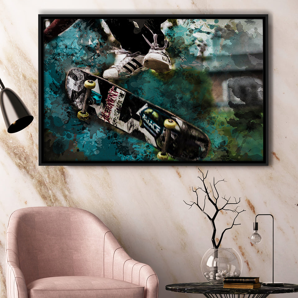 Skateboarding Framed Canvas Prints Wall Art Decor - Painting Canvas, Framed Picture, Home Decor
