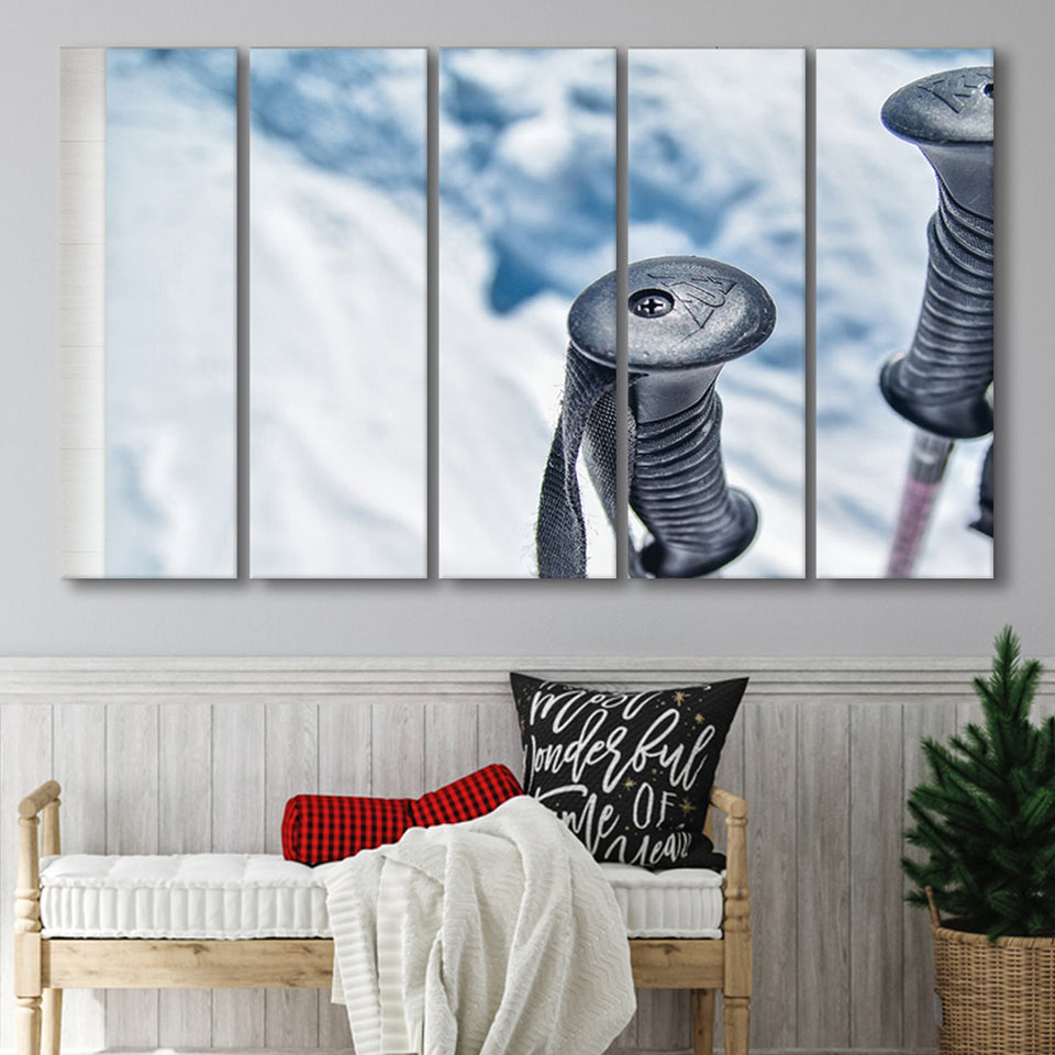Ski Canvas Art, Skier Gift 5 Panels B,Large Canvas,Canvas Prints Wall Art Home Decor