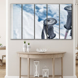 Ski Canvas Art, Skier Gift 5 Panels B,Large Canvas,Canvas Prints Wall Art Home Decor