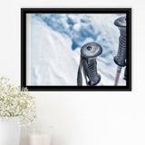 Ski Canvas Art, Skier Gift Framed Canvas Prints Wall Art Decor, Black Floating Frame