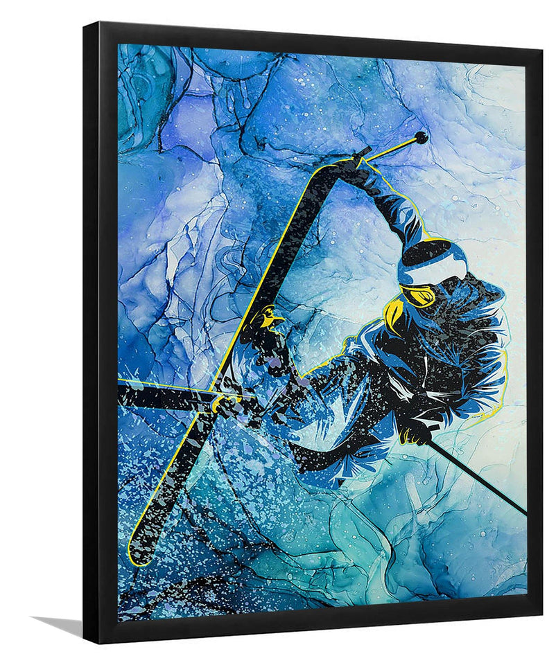 Ski Fun 03-Sport Art,Art Print,Frame Art,Plexiglass Cover