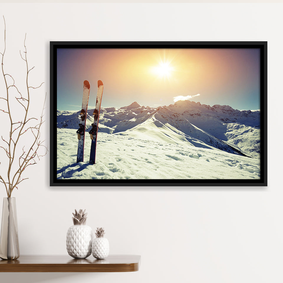 Ski Modern Framed Canvas Prints Wall Art Decor - Paiting Canvas, Art Prints, Floating Frame