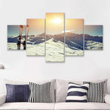 Ski Modern 5 Piece Canvas Prints Wall Art Decor - Painting Canvas, Multi Panels