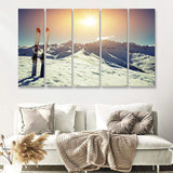 Ski Modern 5 Piece B Canvas Prints Wall Art Decor - Painting Canvas, Multi Panels