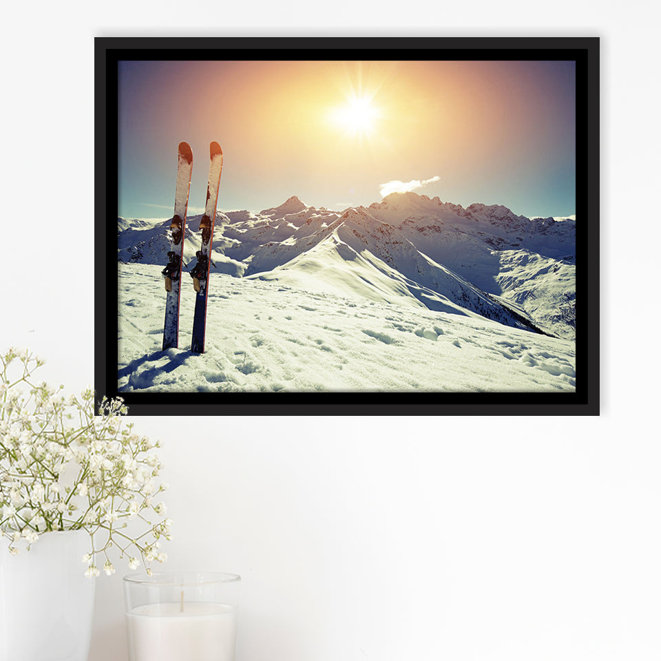 Ski Modern Framed Canvas Prints Wall Art Decor - Paiting Canvas, Art Prints, Floating Frame
