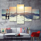 Ski Modern 5 Piece Canvas Prints Wall Art Decor - Painting Canvas, Multi Panels