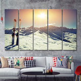 Ski Modern 5 Piece B Canvas Prints Wall Art Decor - Painting Canvas, Multi Panels