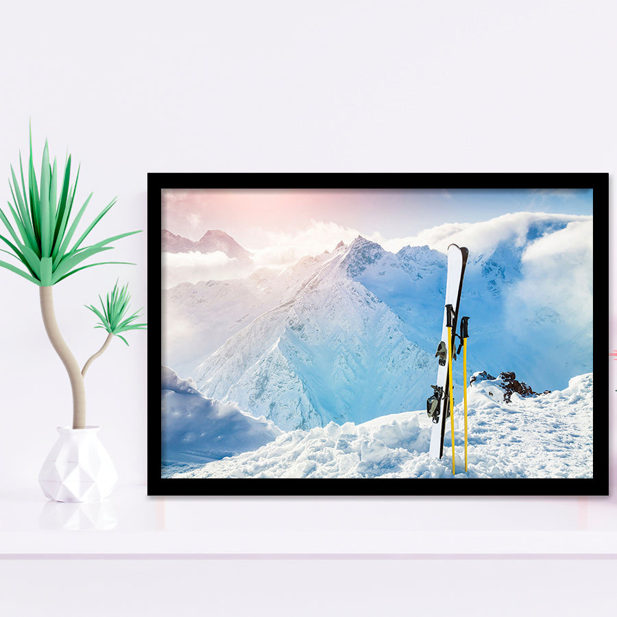 Ski and Landscape Mountains Framed Art Prints Wall Decor - Painting Prints, Framed Picture, Home Decor