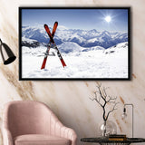 Skiing Painting Canvas Art Ski Framed Canvas Prints Wall Art Decor - Paiting Canvas, Art Prints, Floating Frame