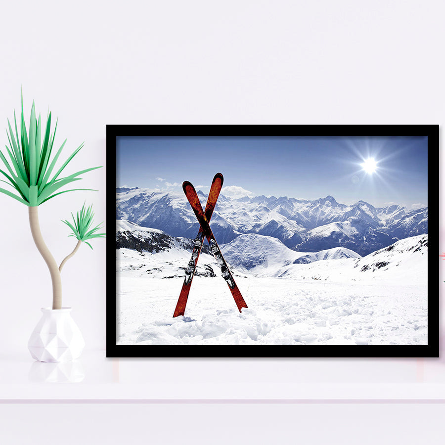 Skiing Painting Canvas Art Ski Framed Art Prints Wall Decor - Painting Prints, Framed Picture, Home Decor