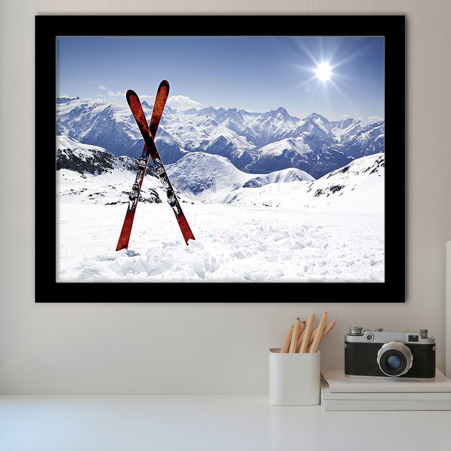 Skiing Painting Canvas Art Ski Framed Art Prints Wall Decor - Painting Prints, Framed Picture, Home Decor