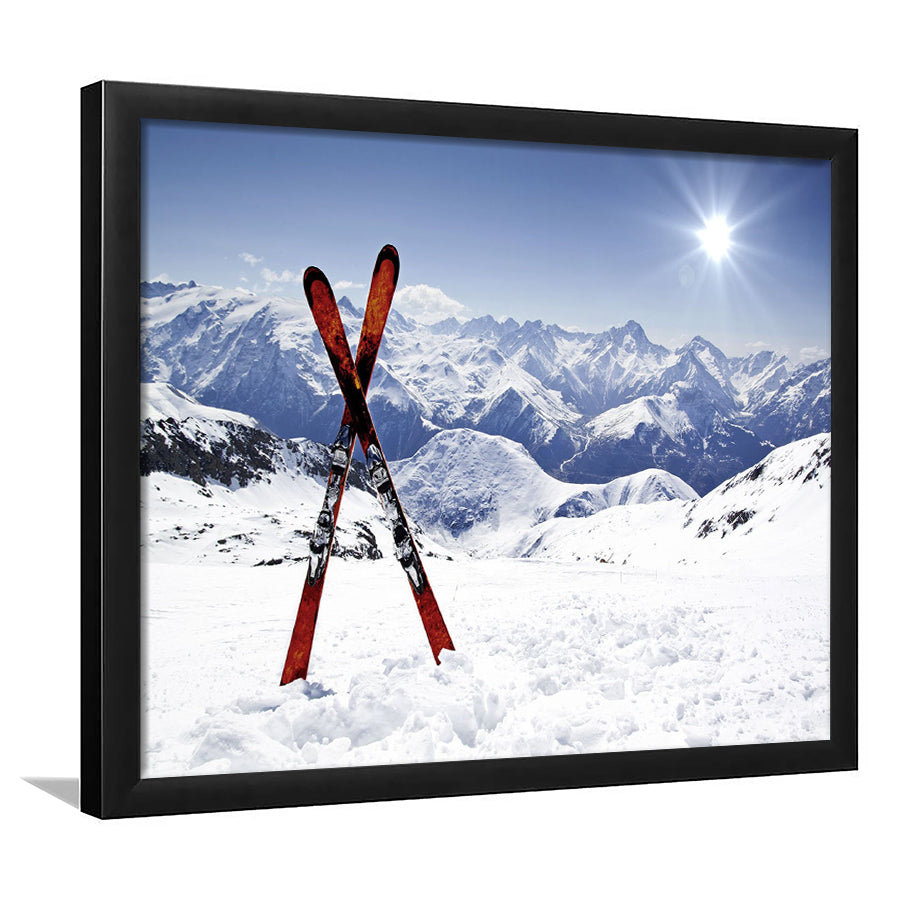 Skiing Painting Canvas Art Ski Framed Art Prints Wall Decor - Painting Prints, Framed Picture, Home Decor
