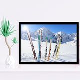 Skiing Sunny Nature Skiing Skiing in Mountains Framed Art Prints Wall Decor - Painting Prints, Framed Picture, Home Decor