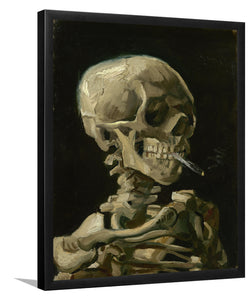 Skull With A Lit Cigarette By Vincent Van Gogh-Art Print,Frame Art,Plexiglass Cover
