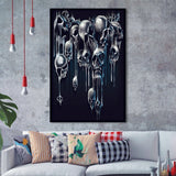 Skull Abstract Black And White, Framed Art Prints Wall Art Home Decor, Ready to Hang