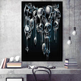 Skull Abstract Black And White, Framed Art Prints Wall Art Home Decor, Ready to Hang