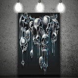 Skull Abstract Black And White, Canvas Prints Wall Art Home Decor, Ready to Hang