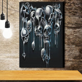 Skull Abstract Black And White, Canvas Prints Wall Art Home Decor, Ready to Hang
