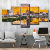 Skyline Downtown Nashville Tennessee Usa 5 Pieces Mixed Canvas Prints Wall Art Home Decor