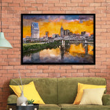 Skyline Downtown Nashville Tennessee Usa City Art Watercolor Framed Art Prints Wall Art Decor,Framed Picture