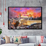 Skyline Old City Western Wall Temple City Art Watercolor Framed Art Prints Wall Art Decor,Framed Picture